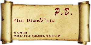 Plel Dionízia névjegykártya